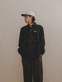 "Home" Cotton Coach Jacket [Black]