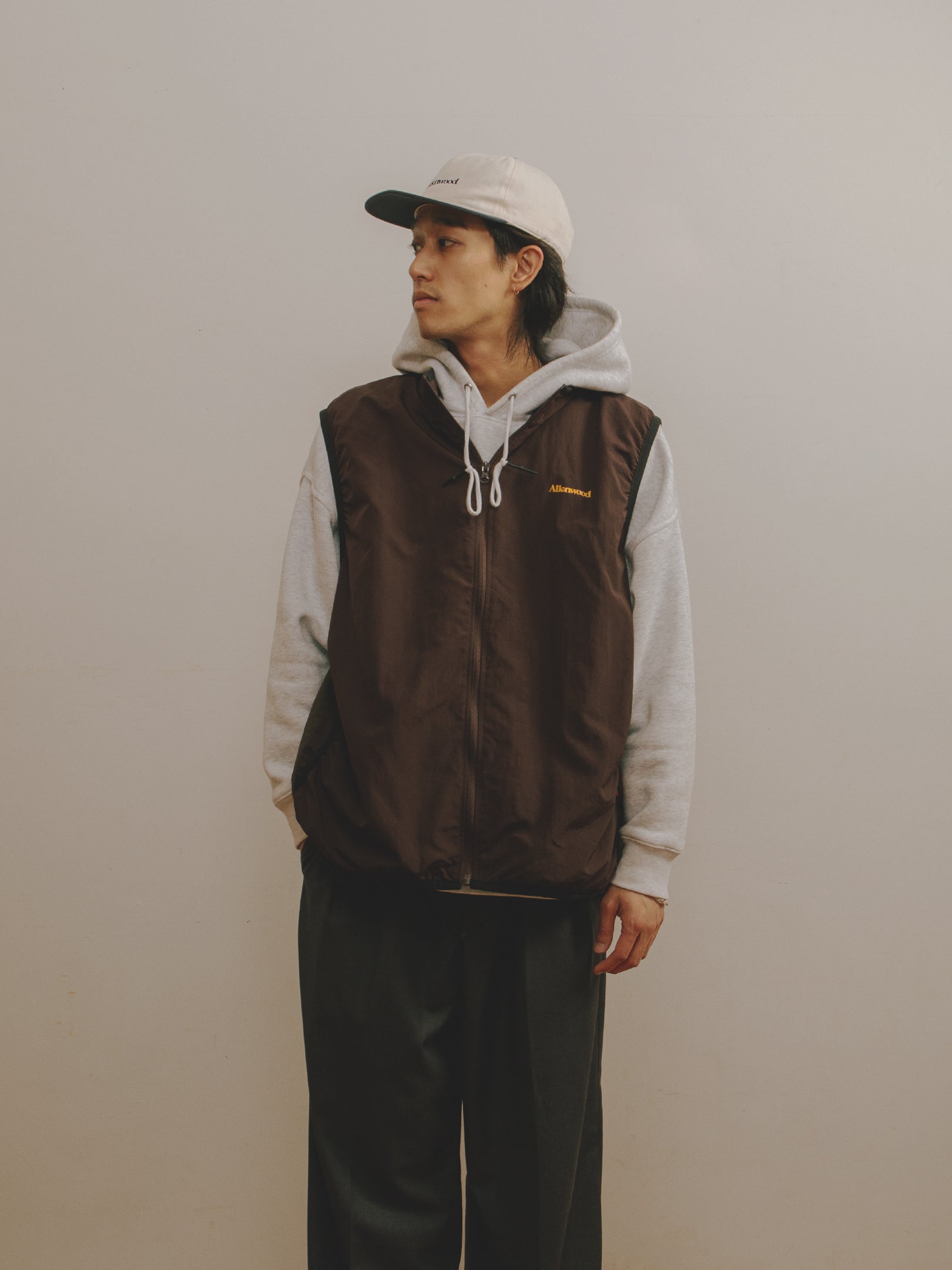 Nylon Packable Vest [Brown/Olive]