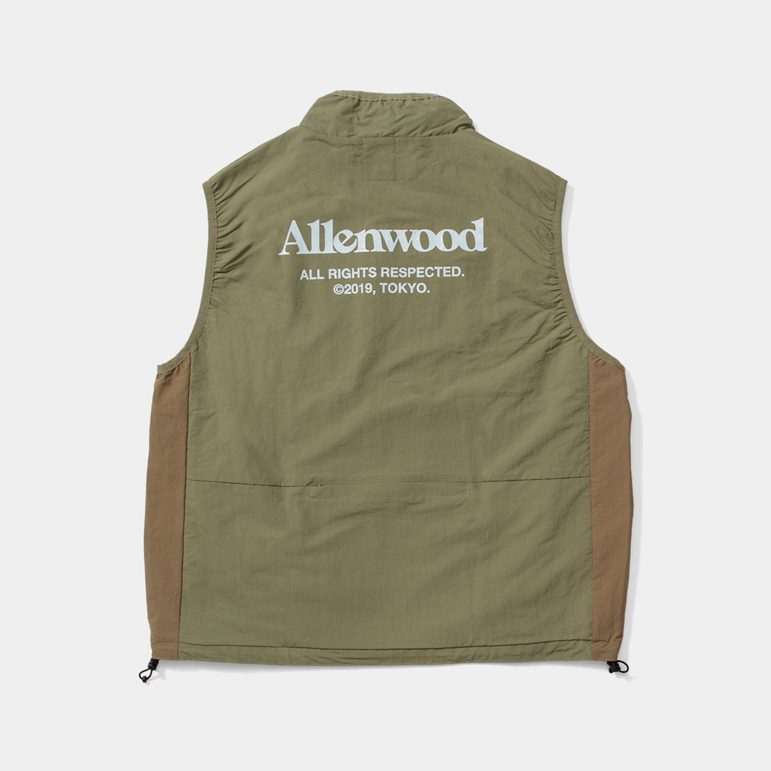 Nylon Packable Vest [Moss/Light Brown]