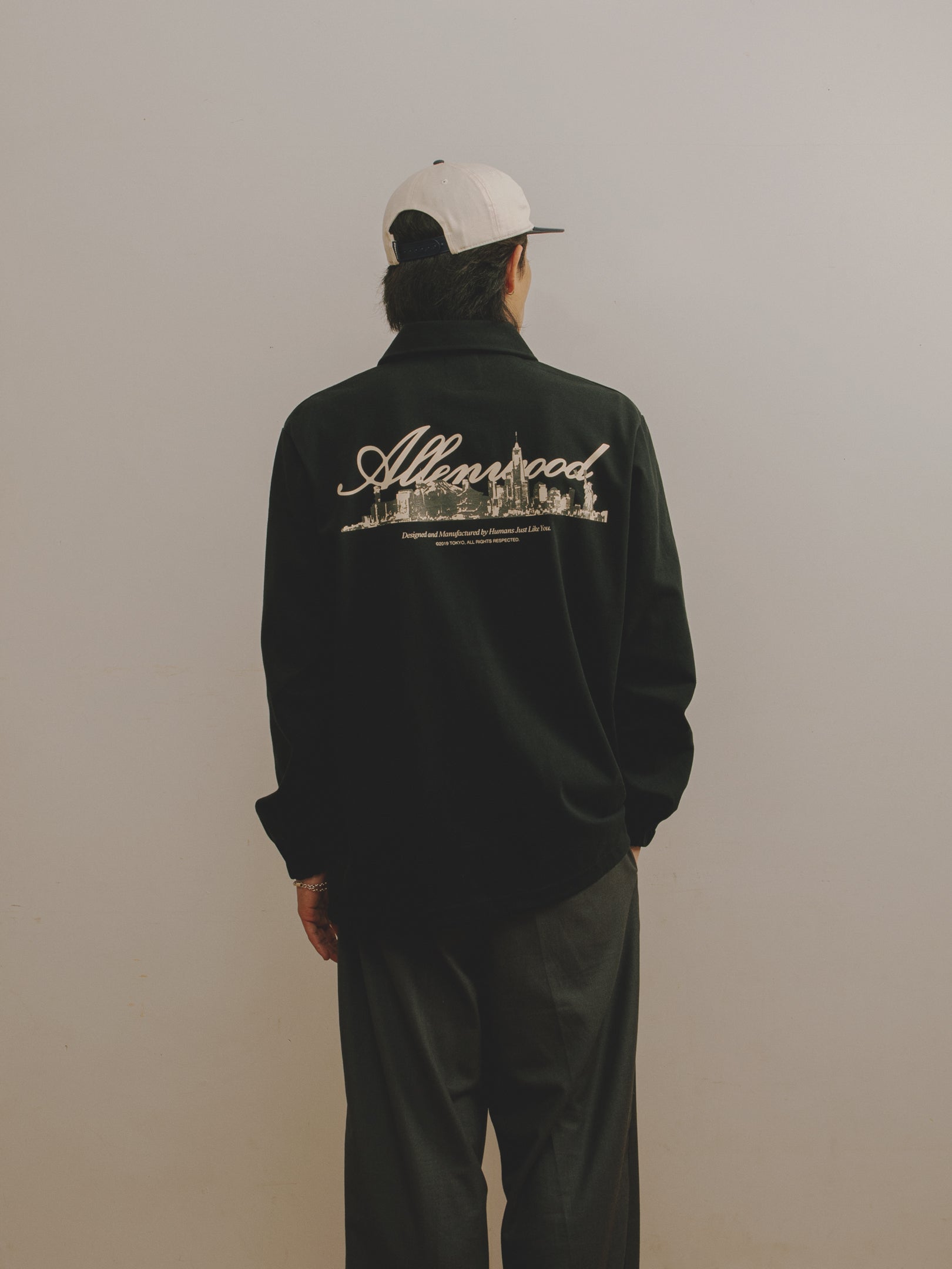 "Home" Cotton Coach Jacket [Black]