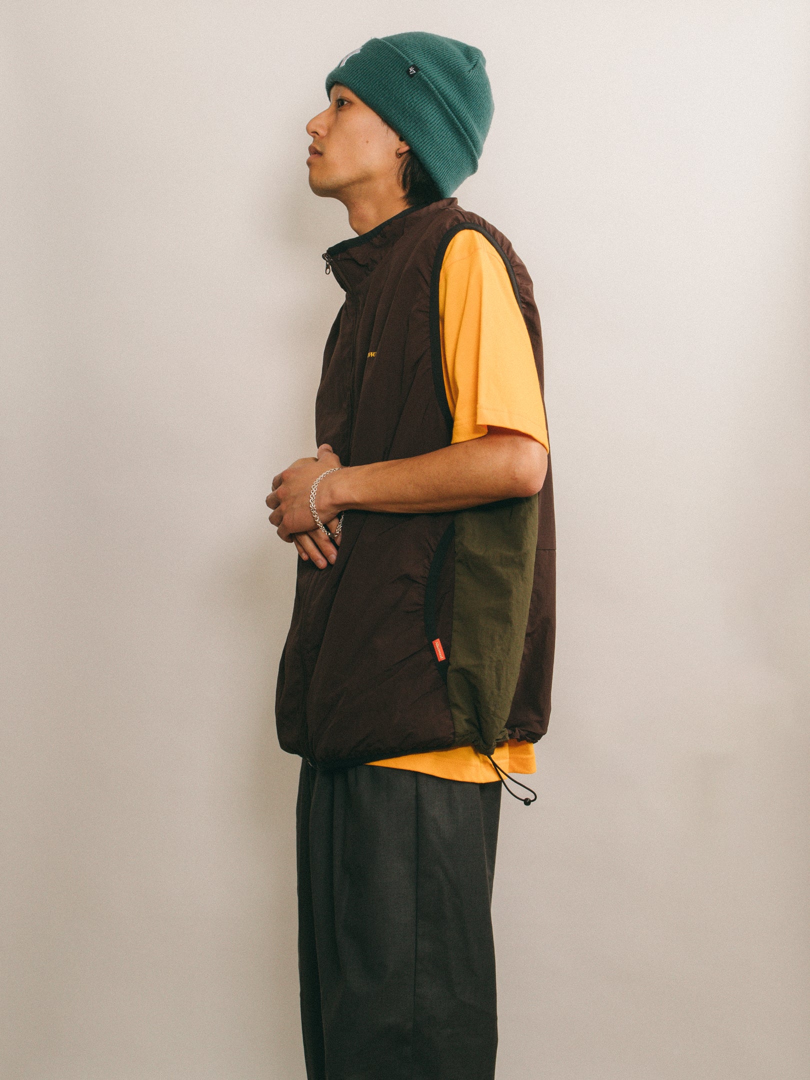 Nylon Packable Vest [Brown/Olive]