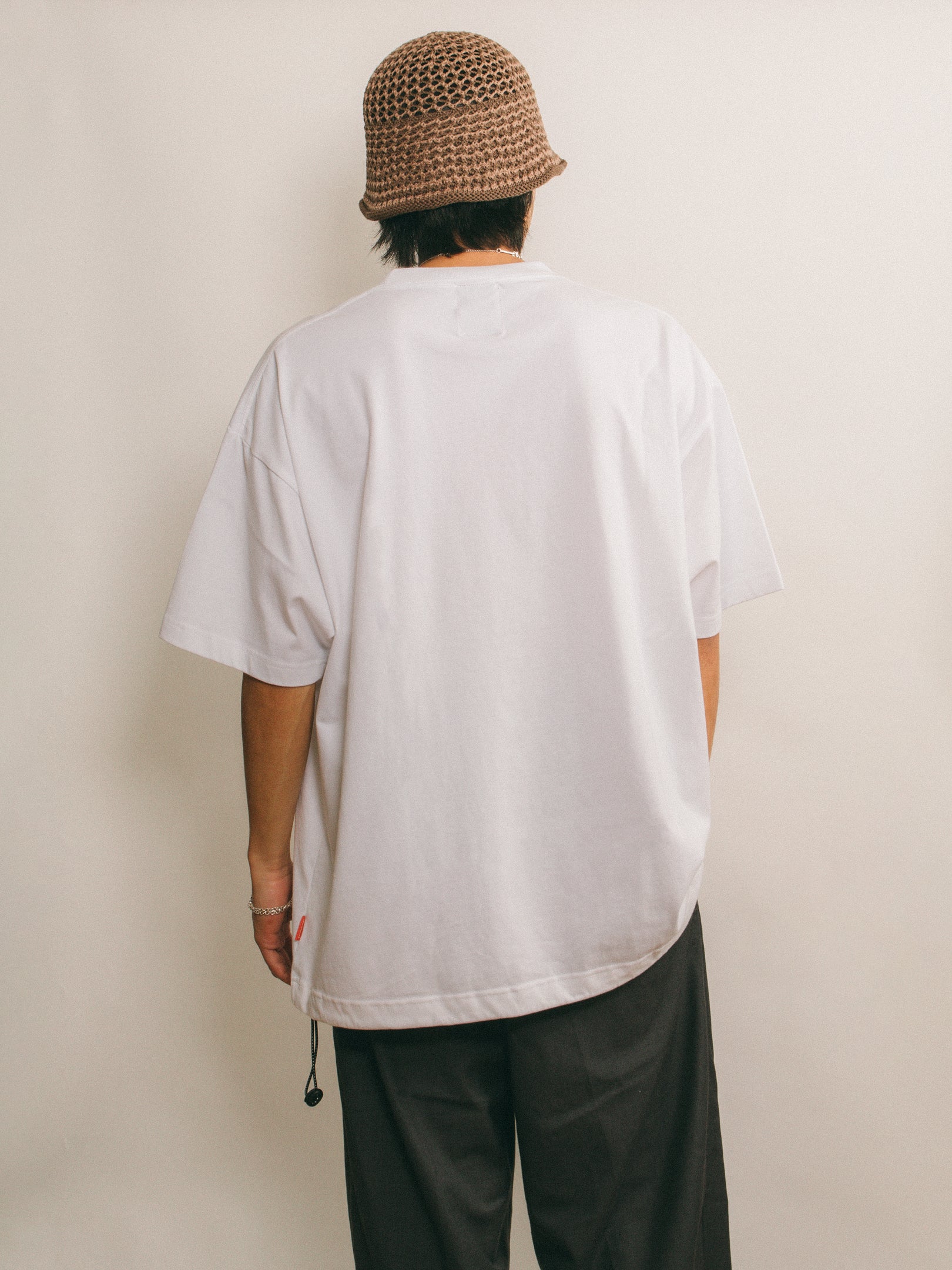 Logo Drawcord Tee [White]