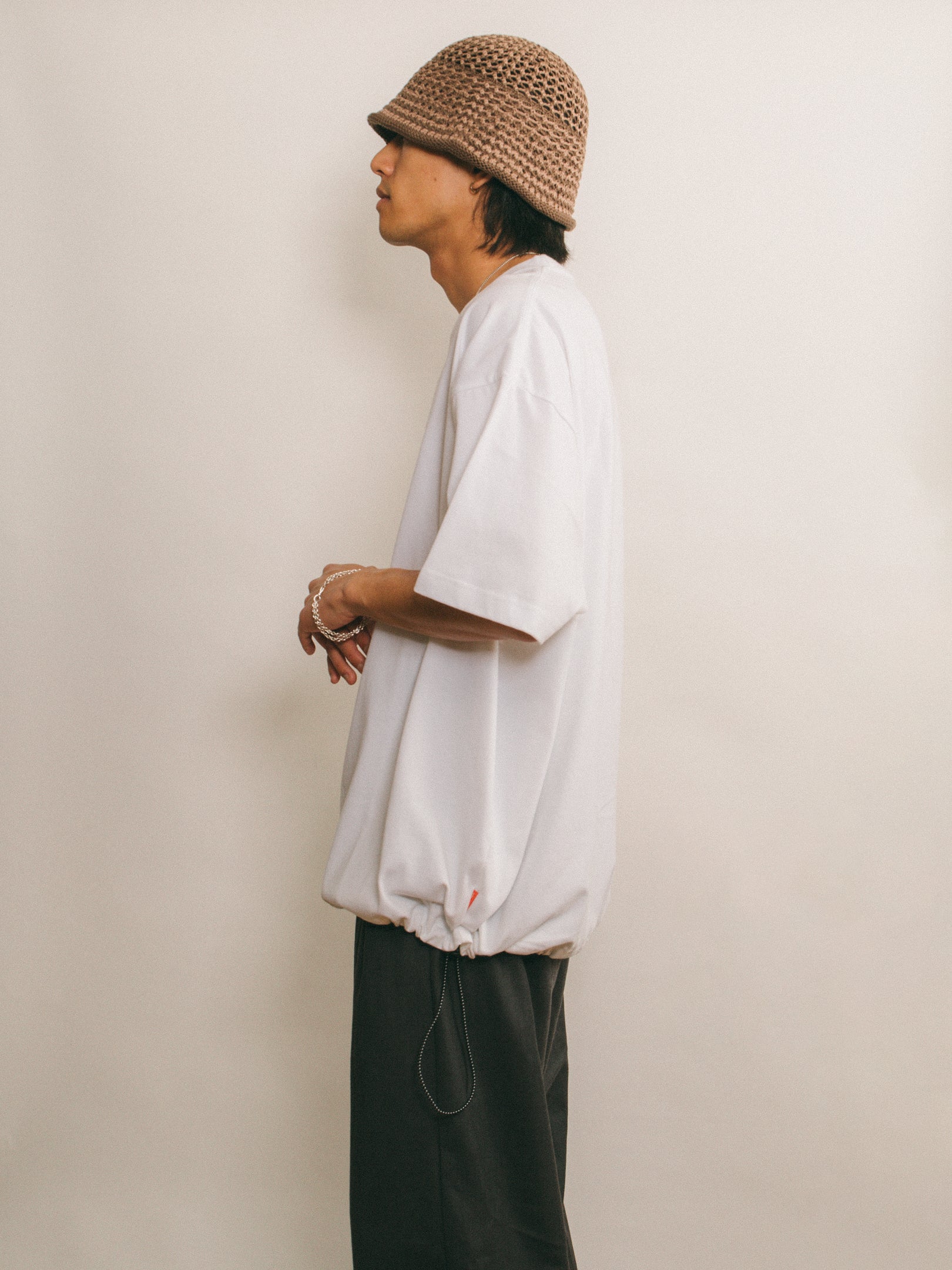 Logo Drawcord Tee [White]