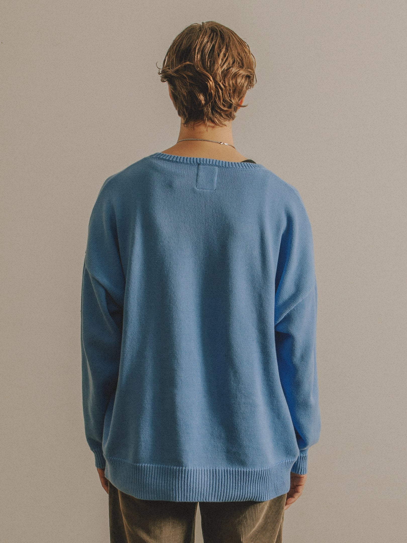 Logo Knit [Sax Blue]