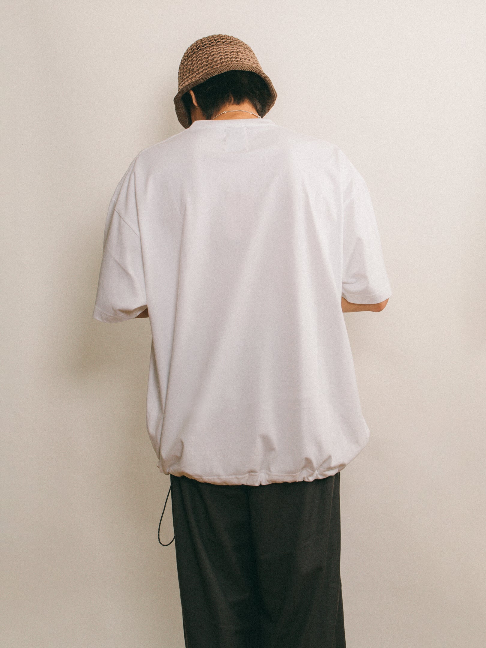 Logo Drawcord Tee [White]
